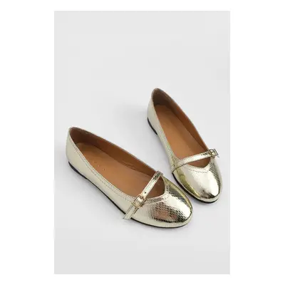 Marjin Women's Banded Flat Flats Tariq Gold