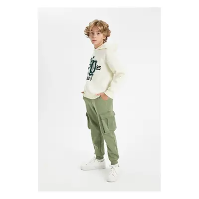 DEFACTO Boys Cargo Pocket Elastic Waist Leg Jogger School Sweatpants