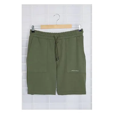 Trendyol Khaki Regular/Normal Cut Text Printed Shorts & Bermuda