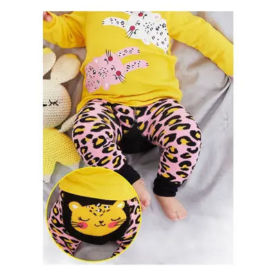 Denokids Leopard Baby Girl Pink Tights-pants