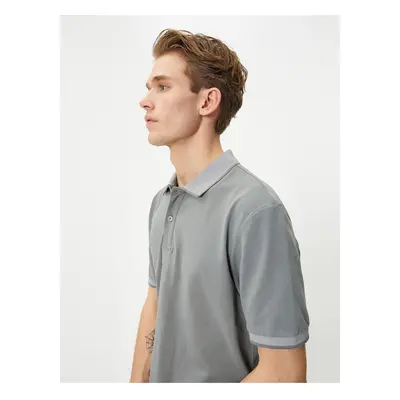 Koton Polo Neck T-Shirt Slim Fit Short Sleeve Collar Detailed