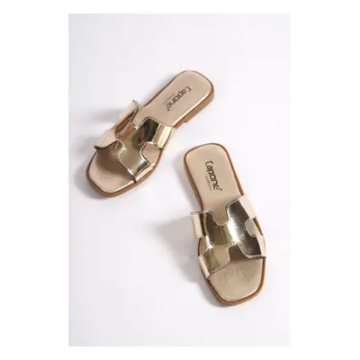 Capone Outfitters Capone Mirrored Halsey Gold Women's Slippers