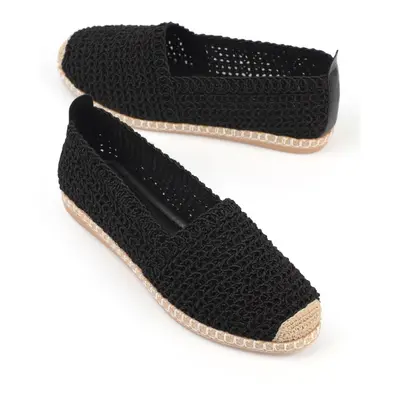 Capone Outfitters Capone Women's Oval Toe Black Slip On Thread Espadrilles