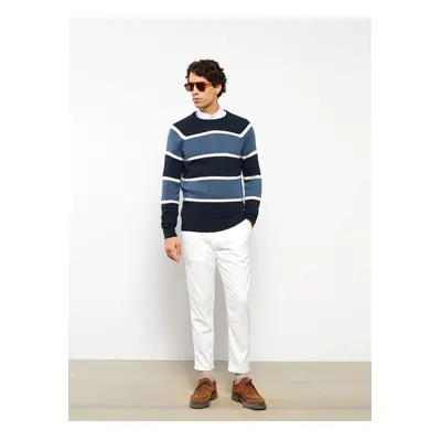 LC Waikiki Crew Neck Long Sleeve Striped Men's Knitwear Sweater