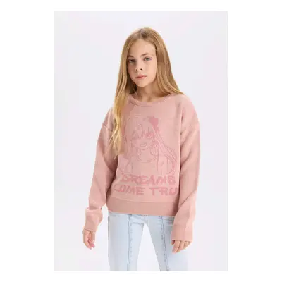 DEFACTO Girl's Crew Neck Patterned Knitwear Sweater