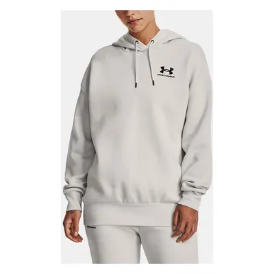 Under Armour Mikina Essential Flc OS Hoodie-GRN - Dámské