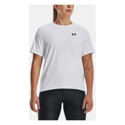 Under Armour Tričko UA Esential Cttn Stretch Tee-WHT - Dámské