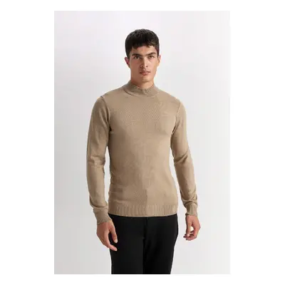 DEFACTO Slim Fit Slim Fit Half Turtleneck Basic Plain Knitwear Sweater