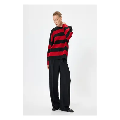 Koton Red Striped Women's Sweater