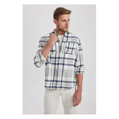 DEFACTO Relax Fit Checkered Long Sleeve Shirt