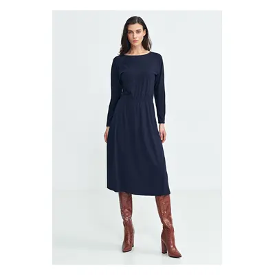 Nife Woman's Dress S259 Navy Blue