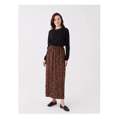 LC Waikiki Patterned Belmando Women's Skirt with Elastic Waist