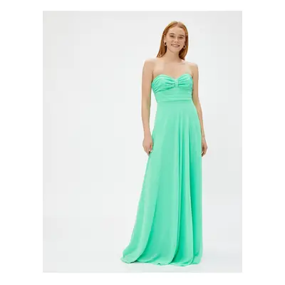 Koton Strapless Chiffon Evening Dress