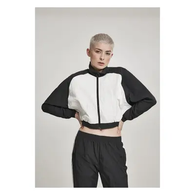 Dámská krátká raglánová vrásčitá bunda Batwing blk/wht