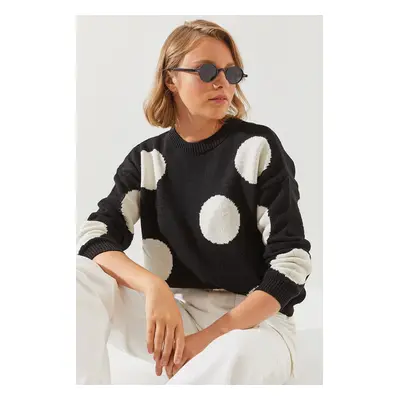 Bianco Lucci Women's Polka Dot Knitted Sweater