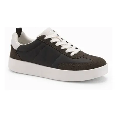 Ombre Old-school men's sneakers on thick sole - dark brown