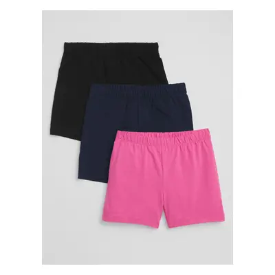 GAP Barevné holčičí dětské kraťasy cartwheel shorts in stretch jersey, 3ks