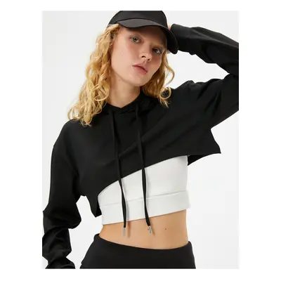 Koton Crop Hooded Sweatshirt Long Sleeve Comfortable Fit