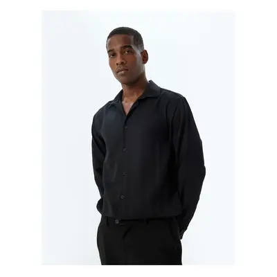 Koton Slim Fit Shirt Basic Long Sleeve Cotton Blend