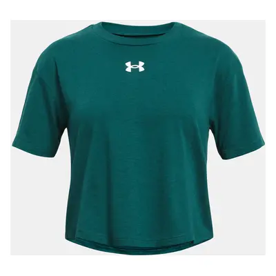 Under Armour Tričko UA CROP SPORTSTYLE LOGO SS-BLU - Holky