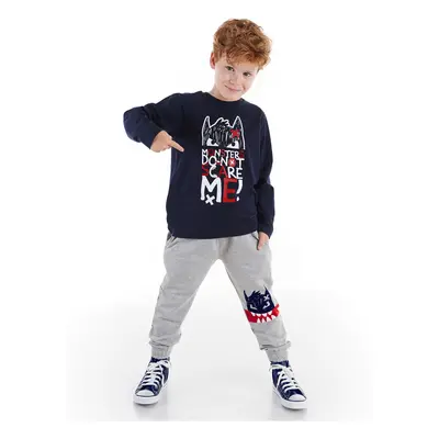 Denokids Don't Scare Boy's Winter T-shirt Trousers Set