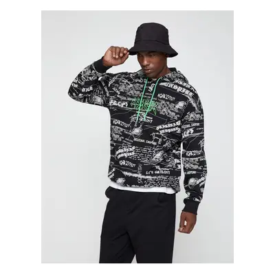 Koton Text Printed Sweatshirt Hooded