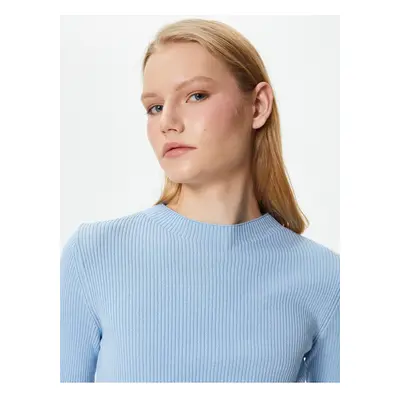 Koton Ribbed Round Neck Knitwear Sweater Short Sleeve