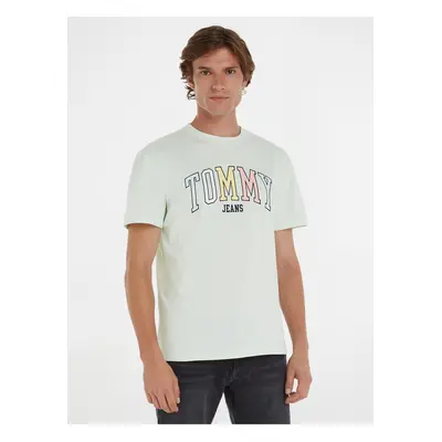 Mentolové pánské tričko Tommy Jeans College Pop Tommy Tee - Pánské