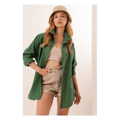 Bigdart Oversize Long Basic Shirt - Emerald