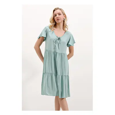 Bigdart Short V Neck Dress - D. Mint