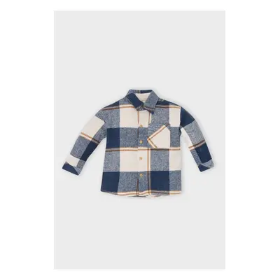 DEFACTO Baby Boy Flannel Long Sleeve Pocket Plaid Shirt