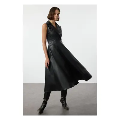 Trendyol Black Plain Midi Knit Dress