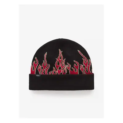 Černá klučičí čepice VANS UP IN FLAMES BEANIE - Kluci