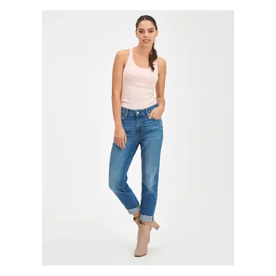 Modré dámské džíny GAP Mid rise universal slim boyfriend jeans