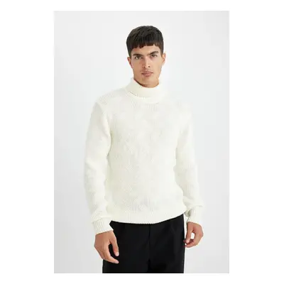 DEFACTO Standard Fit Regular Cut Half Turtleneck Basic Plain Knitwear Sweater