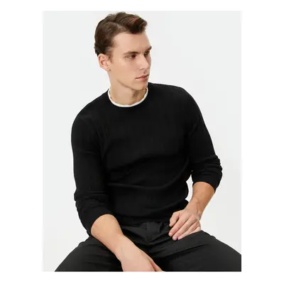 Koton Slim Fit Sweater Knitwear Textured Collar Detailed Long Sleeve