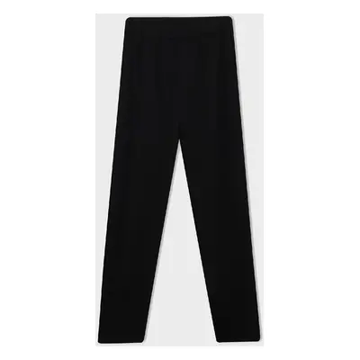 DEFACTO Trousers Straight Fit Elastic Waist Pleated Basic Plain