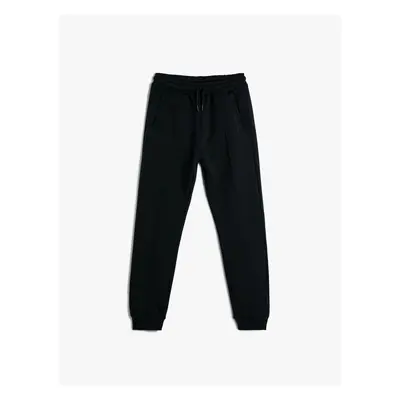 Koton Basic Jogger Sweatpants with Drawstring Pocket Tie Waist