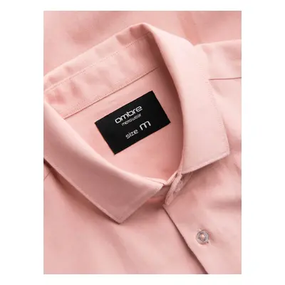 Ombre Men's REGULAR FIT shirt with pocket - pink