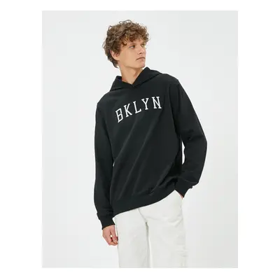 Koton Hooded College Sweat Motto Embroidered Long Sleeve