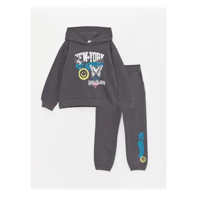 LC Waikiki Printed Long Sleeve Girls' Hoodie and Sweatpants