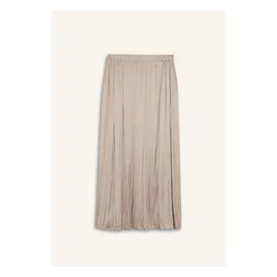 DEFACTO A Cut Basic Plain Satin Maxi Skirt