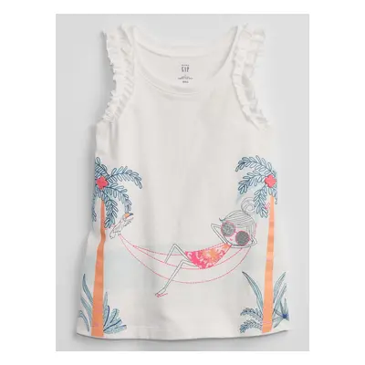 GAP Dětské tílko ruffle graphic tank - Holky