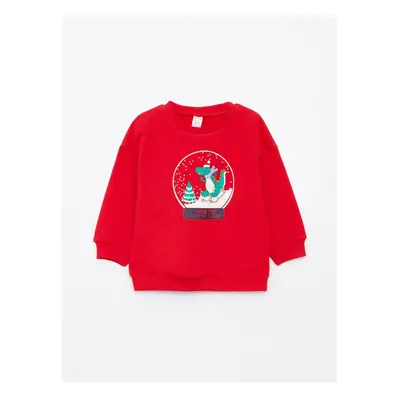 LC Waikiki Crew Neck Long Sleeve New Year's Themed Baby Boy Sweatshirt