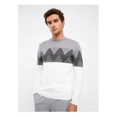 LC Waikiki Crew Neck Long Sleeve Patterned Men's Knitwear Sweater