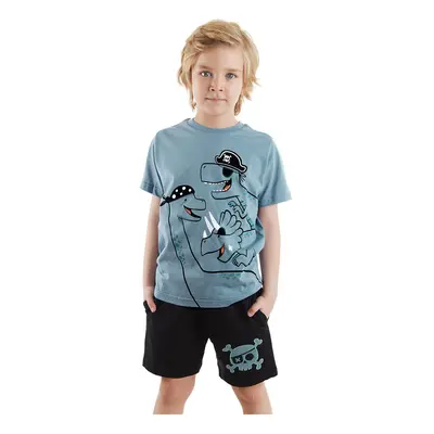 Denokids Pirate Dinos Boy's Summer T-shirt Shorts Set