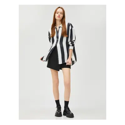 Koton Women's Black Striped Shirt