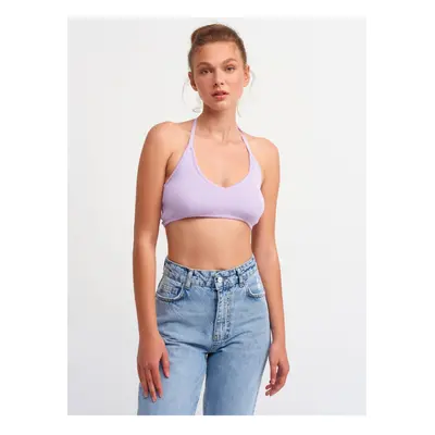 Dilvin Lace-Up Back Tricot Bralette Lilac