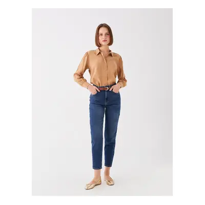 LC Waikiki Belted Waist Mom Fit Women's Jean Trousers