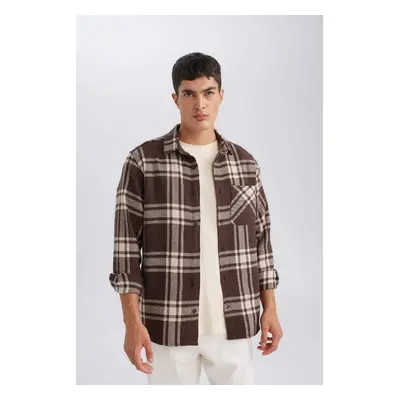 DEFACTO Regular Fit Plaid Lumberjack Flannel Long Sleeve Shirt